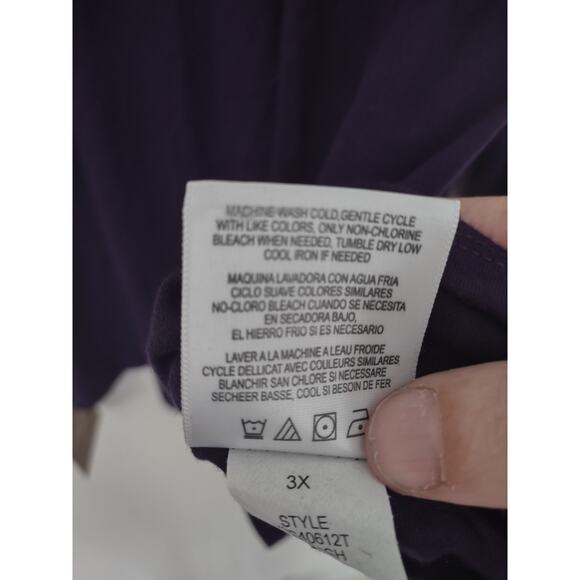 Ellen Tracy Purple Lightweight Turtleneck Top Size 3X Classic Basic - Picture 5 of 6